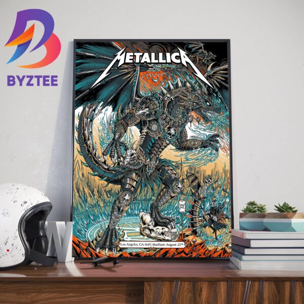 Metallica M72 World Tour No Repeat Weekend at SoFi Stadium Los Angeles CA August 25th 2023 Wall Decor Poster Canvas