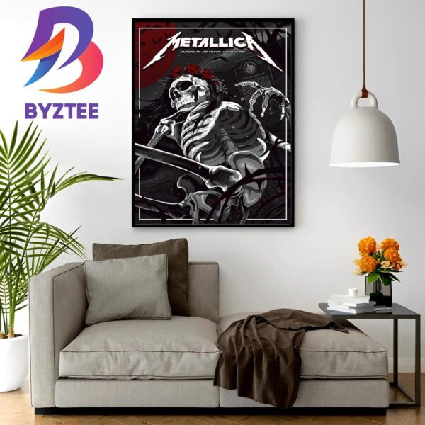 Metallica M72 World Tour No Repeat Weekend from Arlington at AT&T Stadium August 20 2023 Wall Decor Poster Canvas