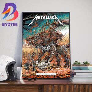 Metallica World Tour Night Two Poster Of M72 Los Angeles CA SoFi stadium August 27th 2023 Wall Decor Poster Canvas