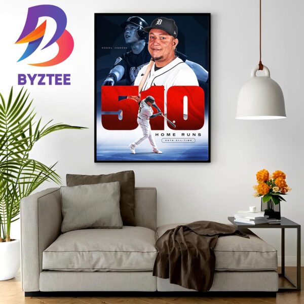 Miguel Cabrera Is 26th All-Time List With 510 Career Home Runs Wall Decor Poster Canvas