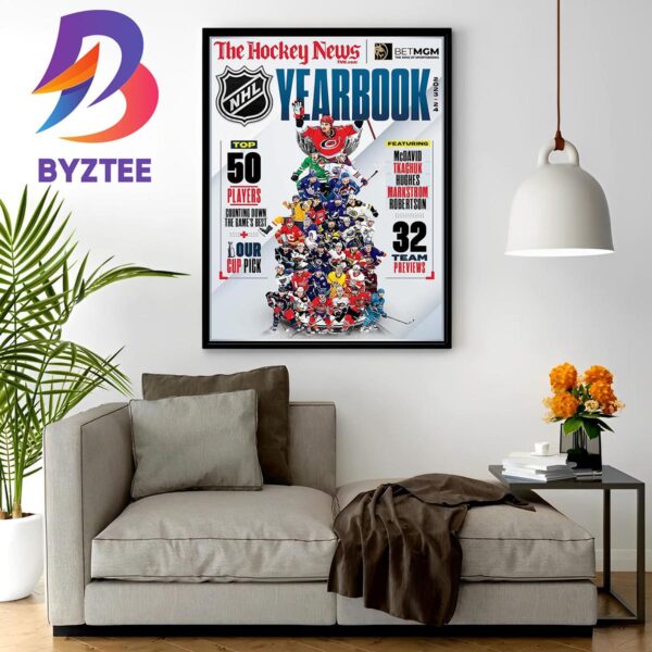 NHL Yearbook 2023 24 on Cover The Hockey News Wall Decor Poster Canvas
