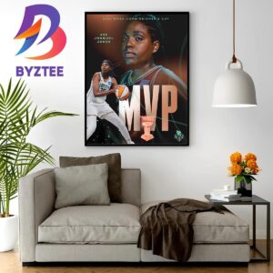 New York Liberty Jonquel Jones MVP 2023 WNBA Commissioner’s Cup Wall Decor Poster Canvas