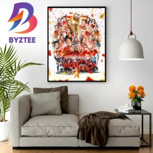 Official Poster For Spain Are The 2023 FIFA Womens World Cup Champions Wall Decor Poster Canvas