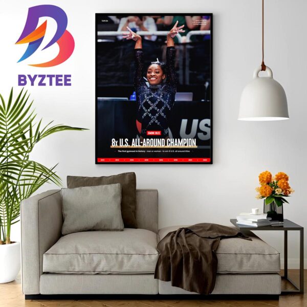 Simone Biles 8x US All-Round Champion Wall Decor Poster Canvas