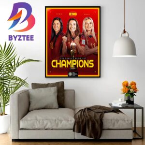 Spain Are Champs 2023 FIFA Womens World Cup Champions Wall Decor Poster Canvas