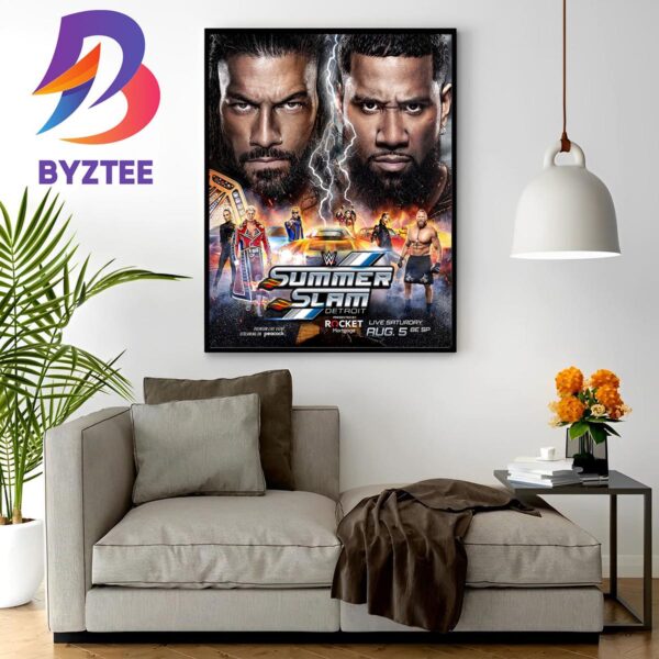The Biggest Party Of The Summer The Official SummerSlam Poster Wall Decor Poster Canvas