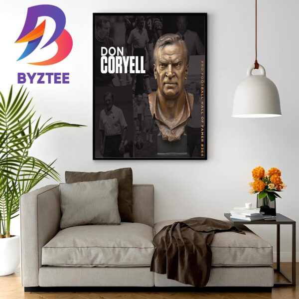 The Bronze Bust Of Hall Of Famer 364 For Don Coryell Of Legendary Los Angeles Chargers Coach Home Decor Poster Canvas