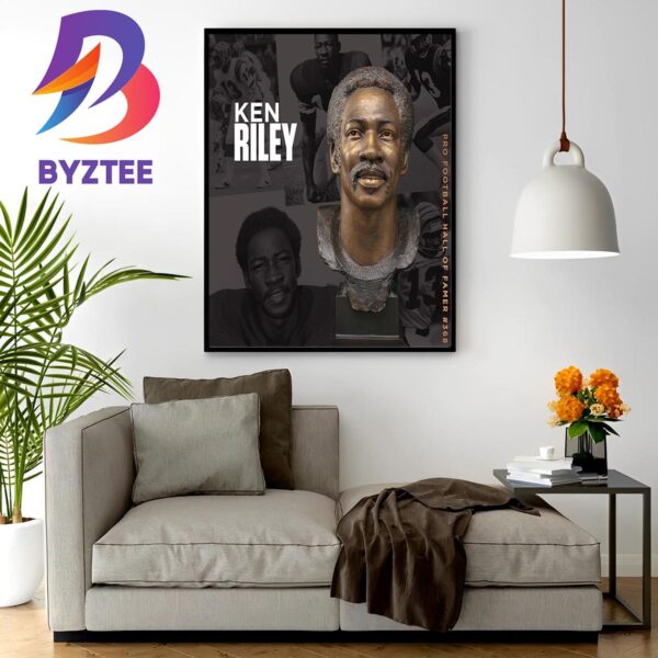 The Bronze Bust Of Hall Of Famer 368 For Ken Riley Of Cincinnati Bengals Legend Home Decor Poster Canvas