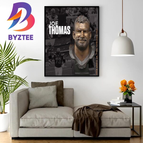 The Bronze Bust Of Hall Of Famer 369 For Joe Thomas Of Cleveland Browns Home Decor Poster Canvas