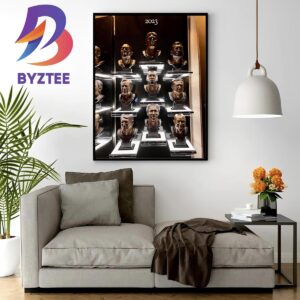 The Bronze Busts Of The Nine Members Of The Class Of 2023 Pro Football Hall Of Fame Home Decor Poster Canvas