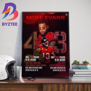 Two Historical Facts About Mike Evans Of The Tampa Bay Buccaneers in NFL History Wall Decor Poster Canvas