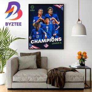 USA Are 2023 Concacaf BU15 League A Champions Wall Decor Poster Canvas