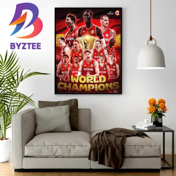 2023 FIBA Basketball World Cup World Champions Are The Germany Wall Decor Poster Canvas