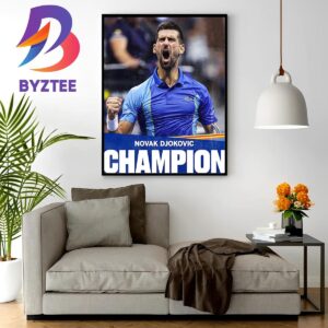 2023 US Open Champion Is Novak Djokovic The Most Grand Slam Singles Titles In Tennis History Wall Decor Poster Canvas