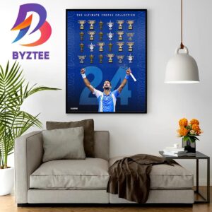 24x Grand Slam Champion For Novak Djokovic The Ultimate Trophy Collection Wall Decor Poster Canvas