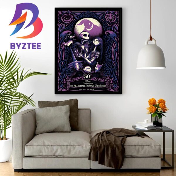 30th Anniversary For The Nightmare Before Christmas Poster Wall Decor Poster Canvas