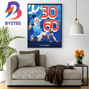Atlanta Braves Ronald Acuna Jr 30 HR And 60 SB Wall Decor Poster Canvas