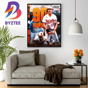 Baltimore Orioles Gunnar Henderson 90 Runs T-Most In A Single Season Wall Decor Poster Canvas