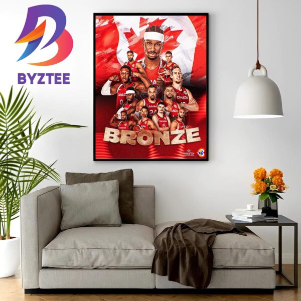 Canada Win First Ever World Cup Medal At FIBA Basketball World Cup 2023 Wall Decor Poster Canvas
