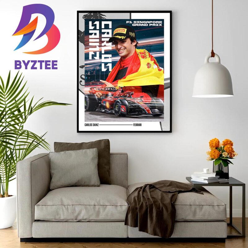 Carlos Sainz Is The Winner F1 Singapore Grand Prix Wall Decor Poster ...