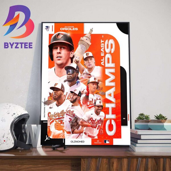 Congrats Baltimore Orioles Are 2023 AL East Division Champions Wall Decor Poster Canvas