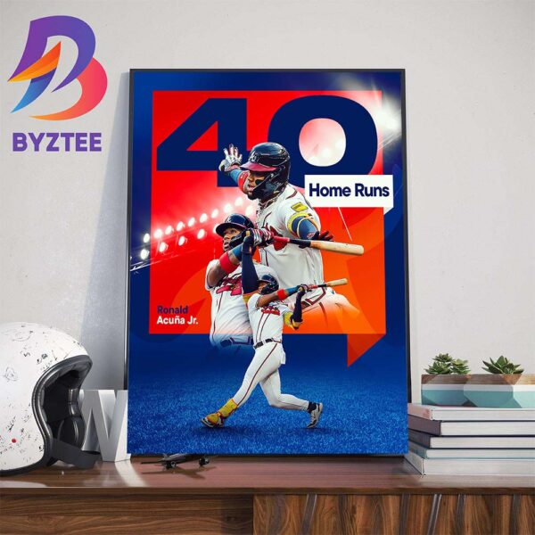 Congratulations To Ronald Acuna Jr 40 Home Runs Wall Decor Poster Canvas