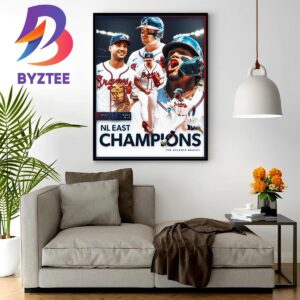 Congratulations to Atlanta Braves Are The 2023 NL East Champions For The 6th Straight Season Wall Decor Poster Canvas