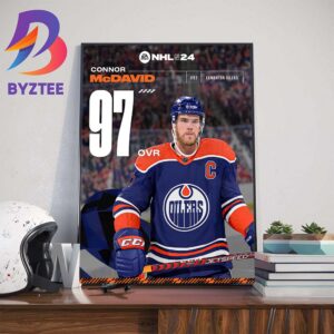 Edmonton Oilers Connor McDavid Rating At EA Sports NHL 24 Wall Decor Poster Canvas