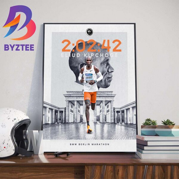 Eliud Kipchoge Becomes The First Man In History To Win The BMW Berlin Marathon For The 5th Time Wall Decor Poster Canvas