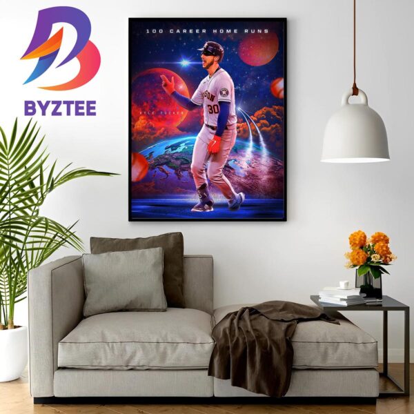 Houston Astros Kyle Tucker 100 Career Home Runs In MLB Wall Decor Poster Canvas