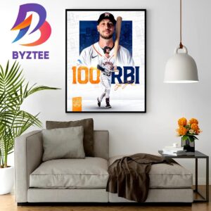 Kyle Tucker 100 RBI With Houston Astros In MLB Wall Decor Poster Canvas