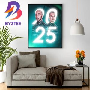 Lewis Hamilton And George Russell Are Driver Line-Up For 2024 And 2025 Of Mercedes Wall Decor Poster Canvas