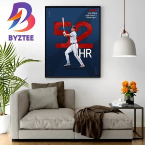 Matt Olson 52 HR Is The Most In A Single Season In Atlanta Braves History Wall Decor Poster Canvas