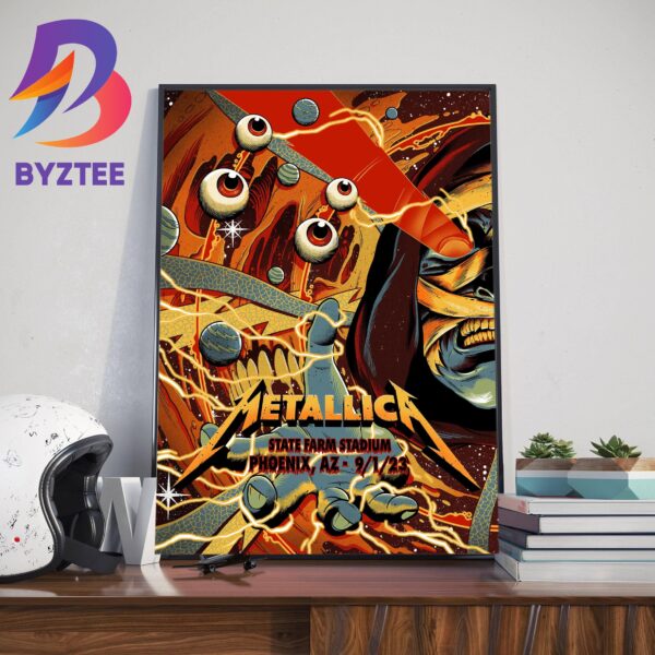 Metallica M72 World Tour No Repeat Weekend North American Tour 2023 At State Farm Stadium Phoenix AZ September 1 2023 Art Decor Poster Canvas