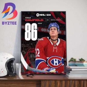 Montreal Canadiens Cole Caufield In EA Sports NHL 24 Rating Wall Decor Poster Canvas