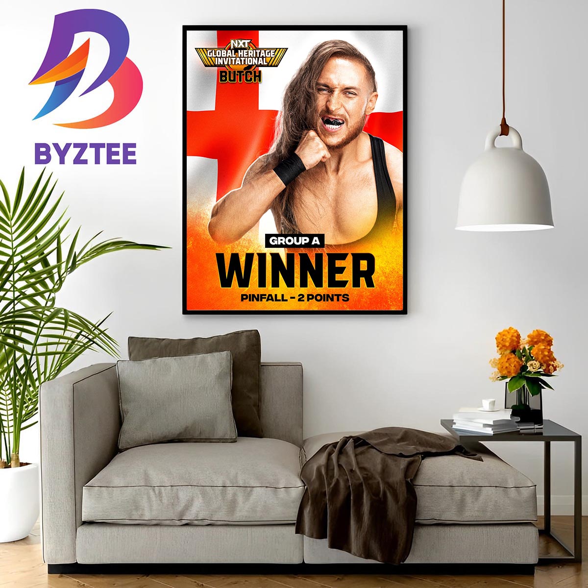 NXT Global Heritage Invitational Butch Group A Winner Pinfall 2 Points Wall Decor Poster Canvas