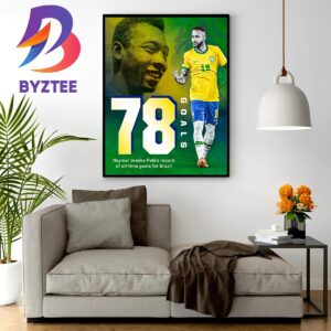 Neymar Passes Pele To Become Brazil All-Time Leading Mens Scorer Wall Decor Poster Canvas