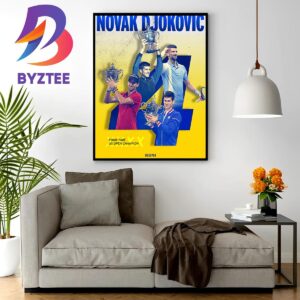 Novak Djokovic 4-Time US Open Champion Wall Decor Poster Canvas