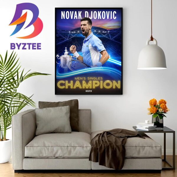 Novak Djokovic Is The 2023 US Open Mens Singles Champion Wall Decor Poster Canvas