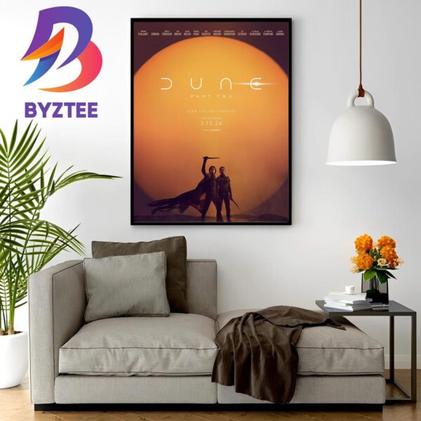 Official Poster For Dune Part Two In Theaters March 15th 2024 Wall Decor Poster Canvas