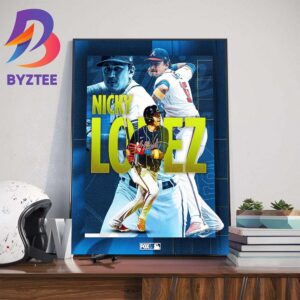 Official Poster For Nicky Lopez Of Atlanta Braves In MLB Wall Decor Poster Canvas