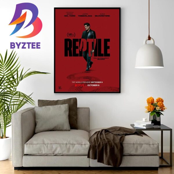 Official Poster For Reptile With Starring Benicio Del Toro Wall Decor Poster Canvas