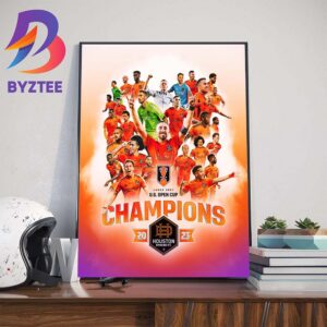 Official Poster Houston Dynamo Are Lamar Hunt US Open Cup Champions 2023 Wall Decor Poster Canvas