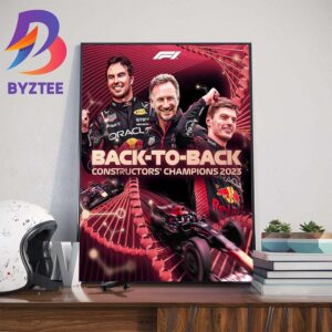 Oracle Red Bull Racing Back To Back Constructors Champions 2023 Wall Decor Poster Canvas