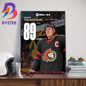 Ottawa Senators Brady Tkachuk In EA Sports NHL 24 Rating Wall Decor Poster Canvas