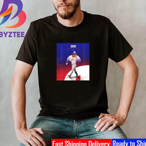 Philadelphia Phillies Bryce Harper 300 Home Runs In MLB Classic T-Shirt