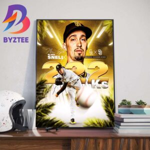 San Diego Padres Blake Snell 222 Ks Career Season High Wall Decor Poster Canvas