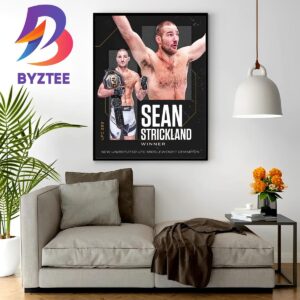 Sean Strickland Is The New UFC Middleweight Champion At UFC 293 Wall Decor Poster Canvas