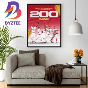 St Louis Cardinals Adam Wainwright 200 Career Wins In MLB Home Decor Poster Canvas