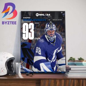 Tampa Bay Lightning Andrei Vasilevskiy Rating At EA Sports NHL 24 Wall Decor Poster Canvas